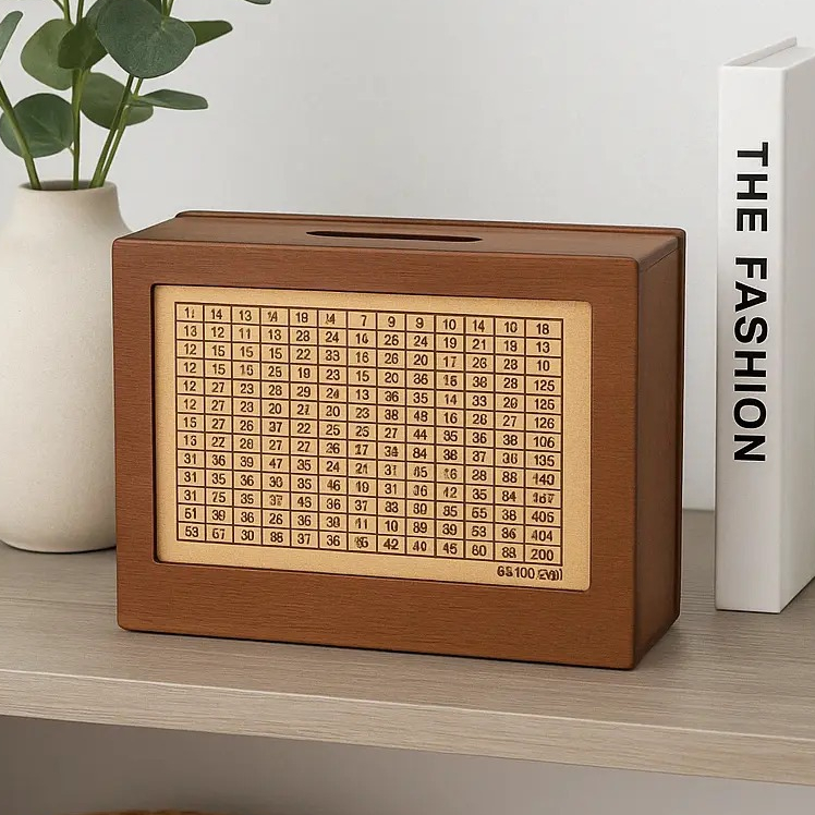 Cofrinho Meta Financeira Mdf Desafio Woodbox Cofre Dinheiro Poupança