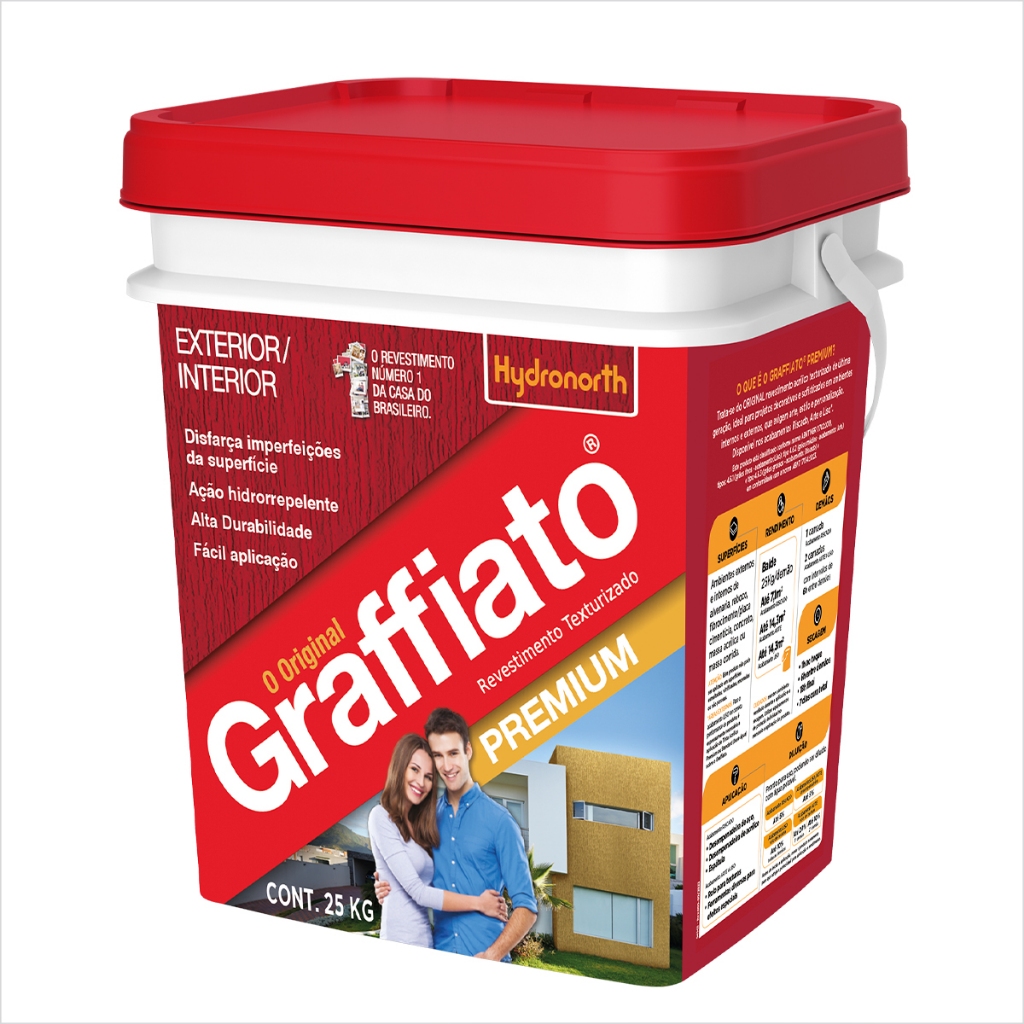 Grafiato Branco 5KG Interno Externo Antimofo Hidrorepelente Durabilidade Resistência
