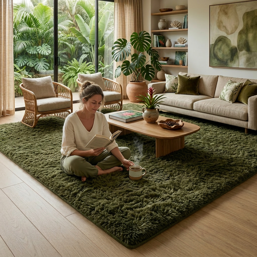 Tapete Peludo de Luxo 300x200 cm com Pelo Alto Elegância e Conforto para Transformar Seu Ambiente