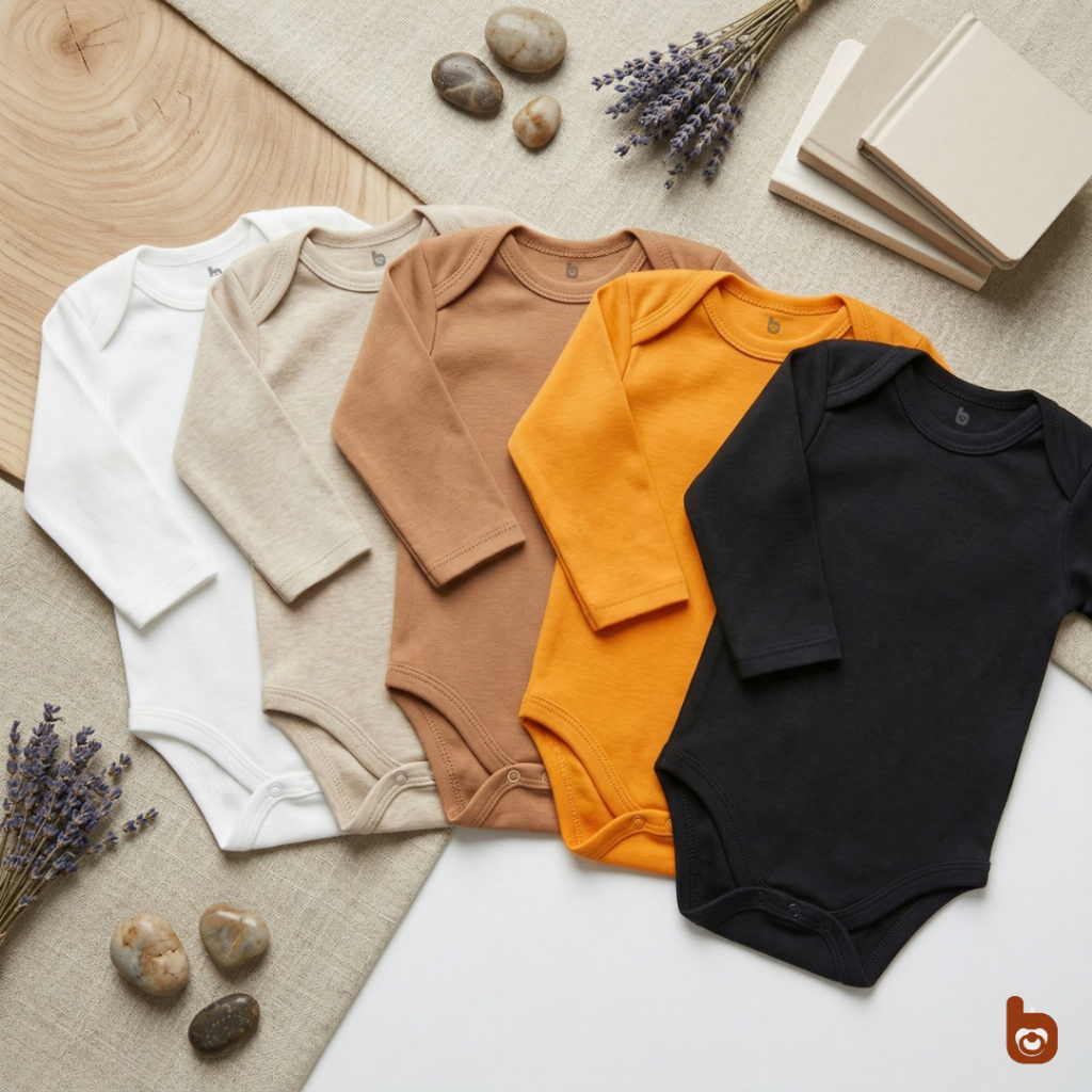 Kit Body Liso Bebê Neutro 5 Peças Manga Longa Inverno 100% Algodão. em Oferta na Shopee