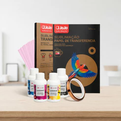 Papel Sublimatico JoJo A4 100g (100 Folhas) + Tintas Genesis 4 Cores + Fita Térmica