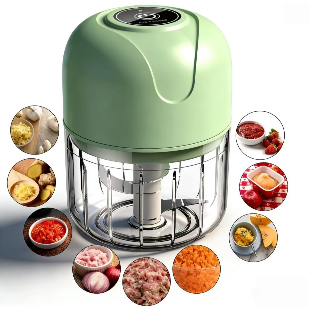  Moedor Alho Elétrico 250ml Sem Fio Cortador De Legumes Triturador De Alimentos Cozinha