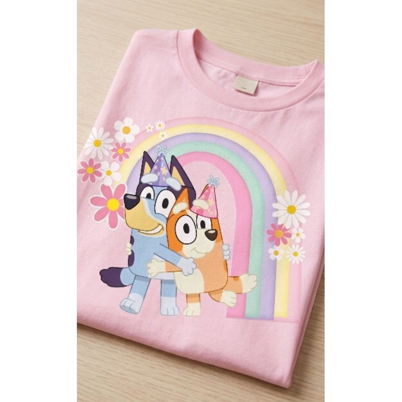 Camiseta Infantil Desenho Bluey (100% algodão)