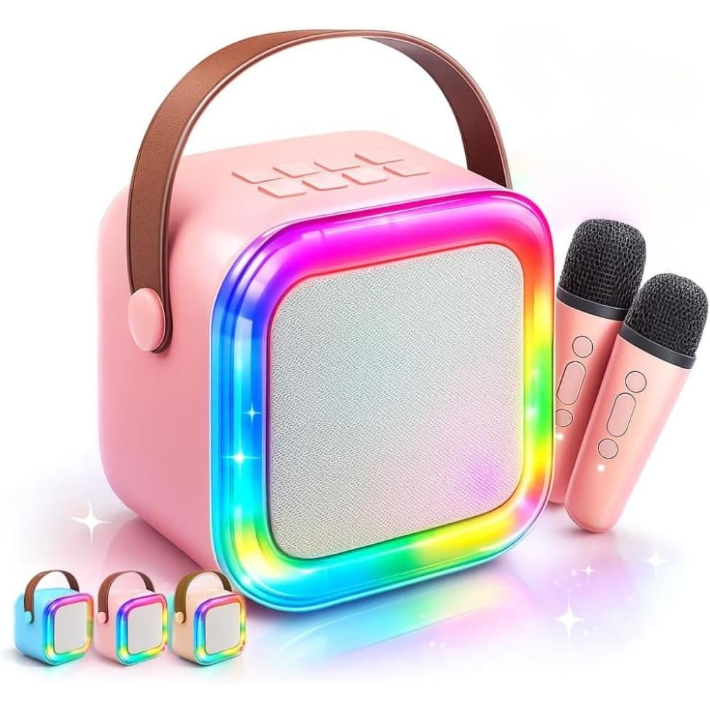 K12 Alto-falante Bluetooth Karaoke com Microfone, Luzes LED e Diversão para Toda a Família