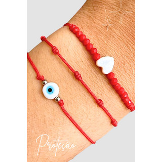 KIT PULSEIRAS AMULETO FÉ E AMOR