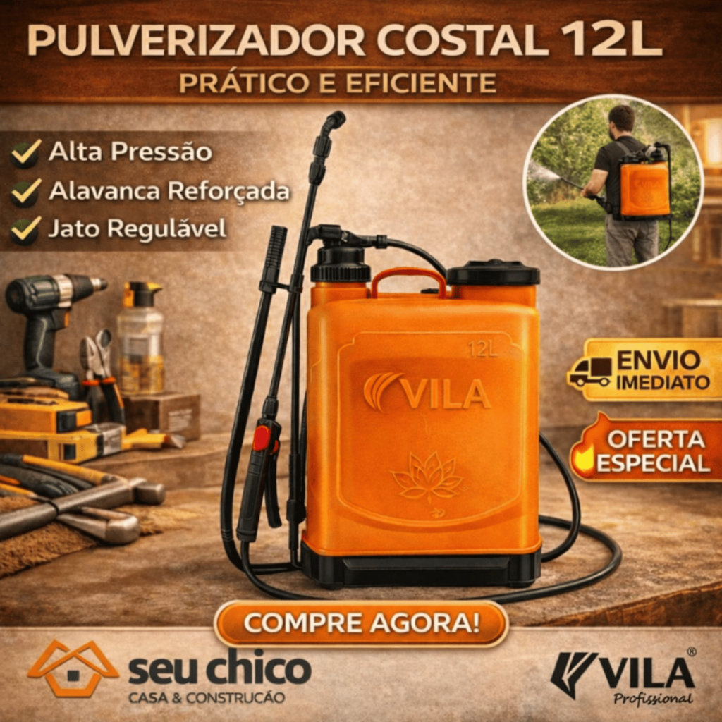 Pulverizador Bomba Veneno Costal Manual Capacidade 12l Vila Reforçado