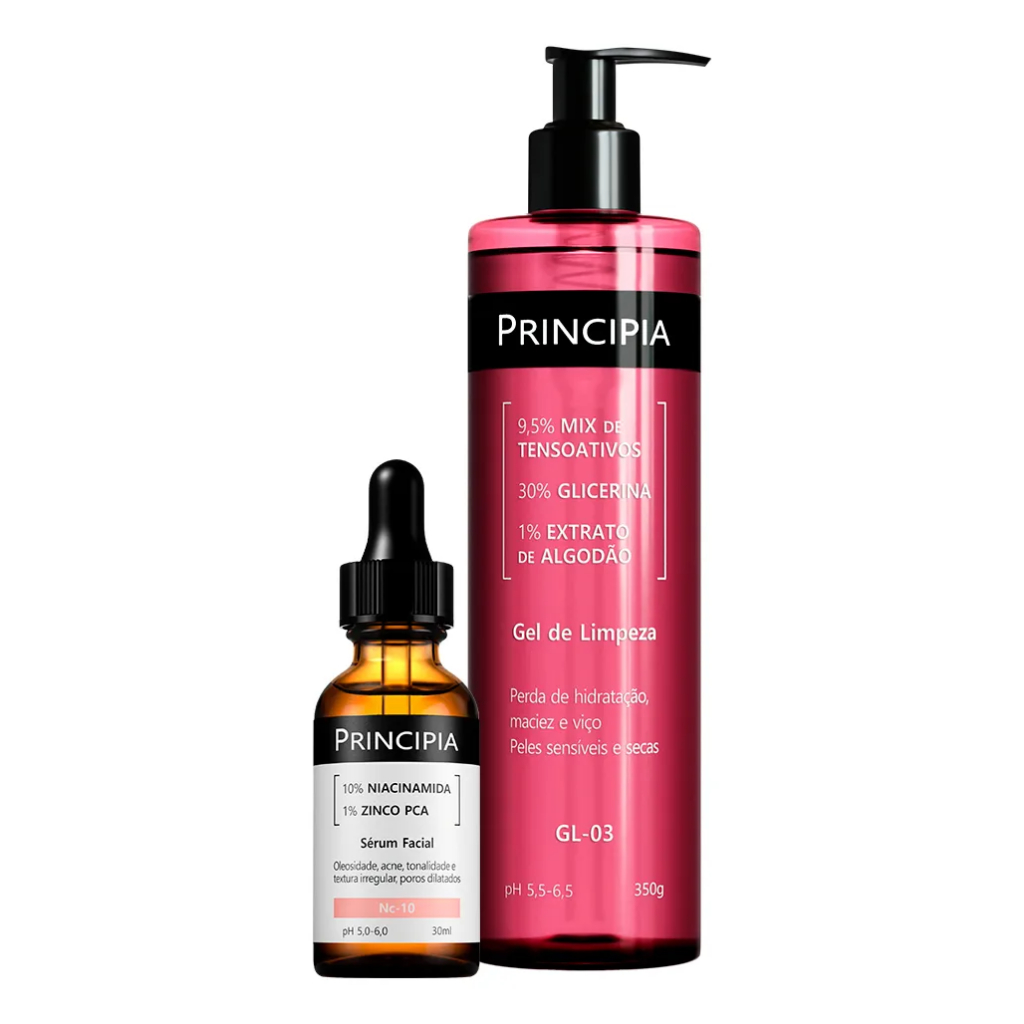Principia Kit Limpeza + Antioxidante Peles sensíveis, com: GL-03 + NC-10 em Oferta na Shopee