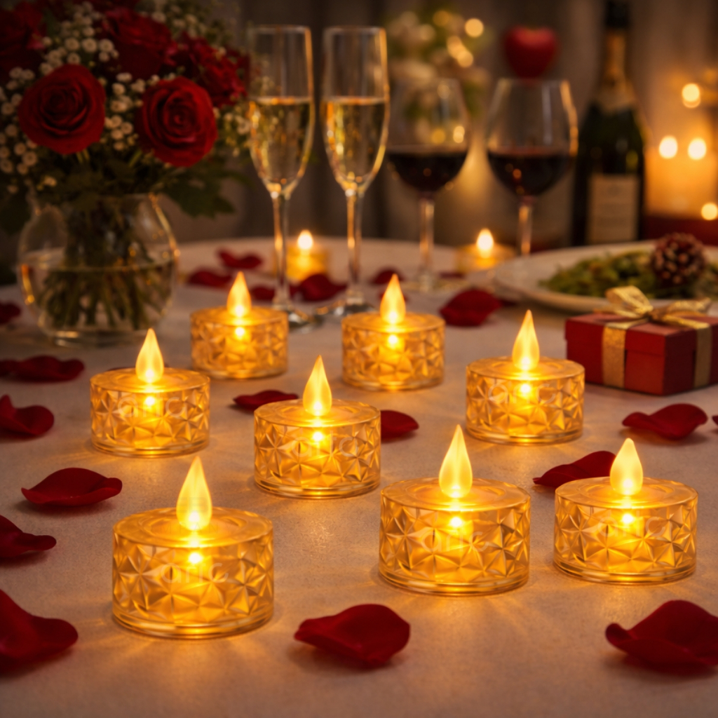 Kit 6 - 24 Mini Velas Luz Led Eletrônica Decorativa Cristal Transparente