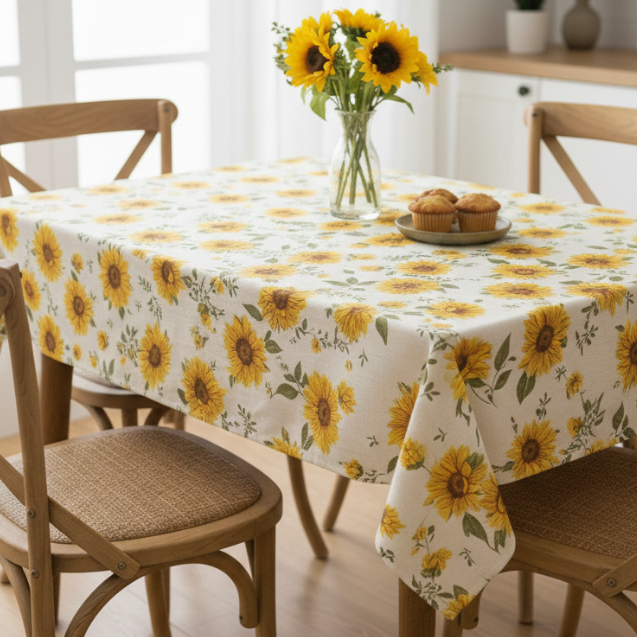 Toalha Vintage Girassóis PREMIUM I Mesa Posta