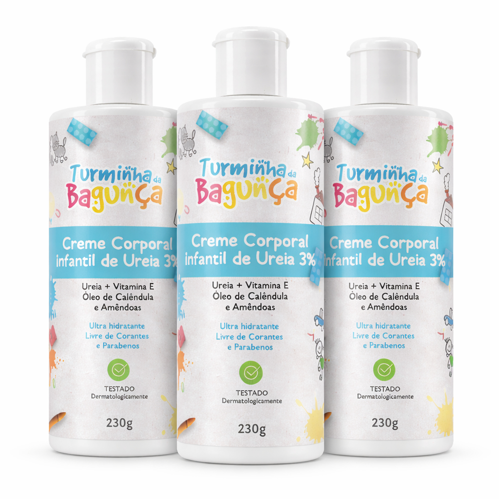 Kit 3 Creme Infantil Ureia 3% Turminha da Bagunça 230g