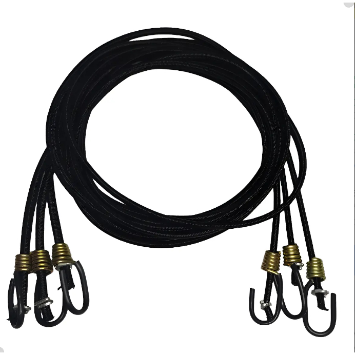 Kit c/3 Extensor Corda Elástico 2 Metros Bagageiro Gancho Ferro