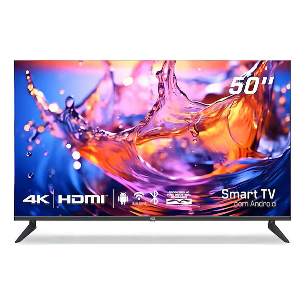 Smart Tv Hq 50" 4K UHD Hdr Hqs50nkhm Android 13 Tela Sem Bordas Wi-Fi Dual Band e Bluetooth — R$ 1.949,10 em Shopee, 34% OFF