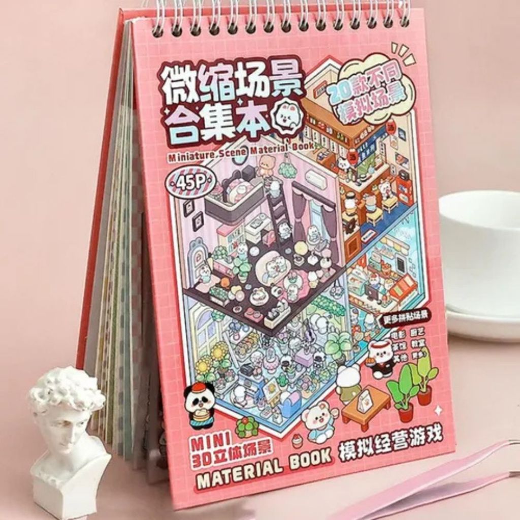 Caderno Adesivos 3d com 20 Cenários para Montar e Decorar_Store