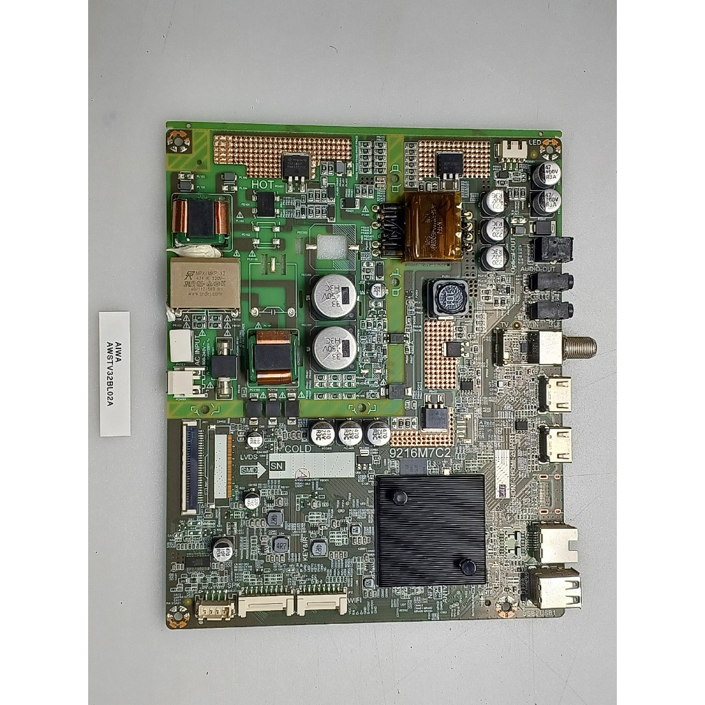 seminova. placa principal tv aiwa aws-tv-32-bl-02-a / 9216m7c2