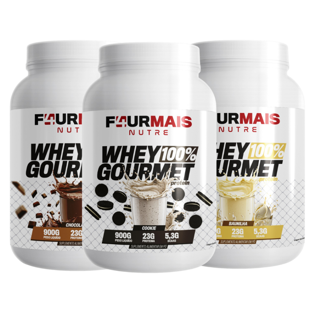 Kit 3 Whey Protein 100% Gourmet 900g