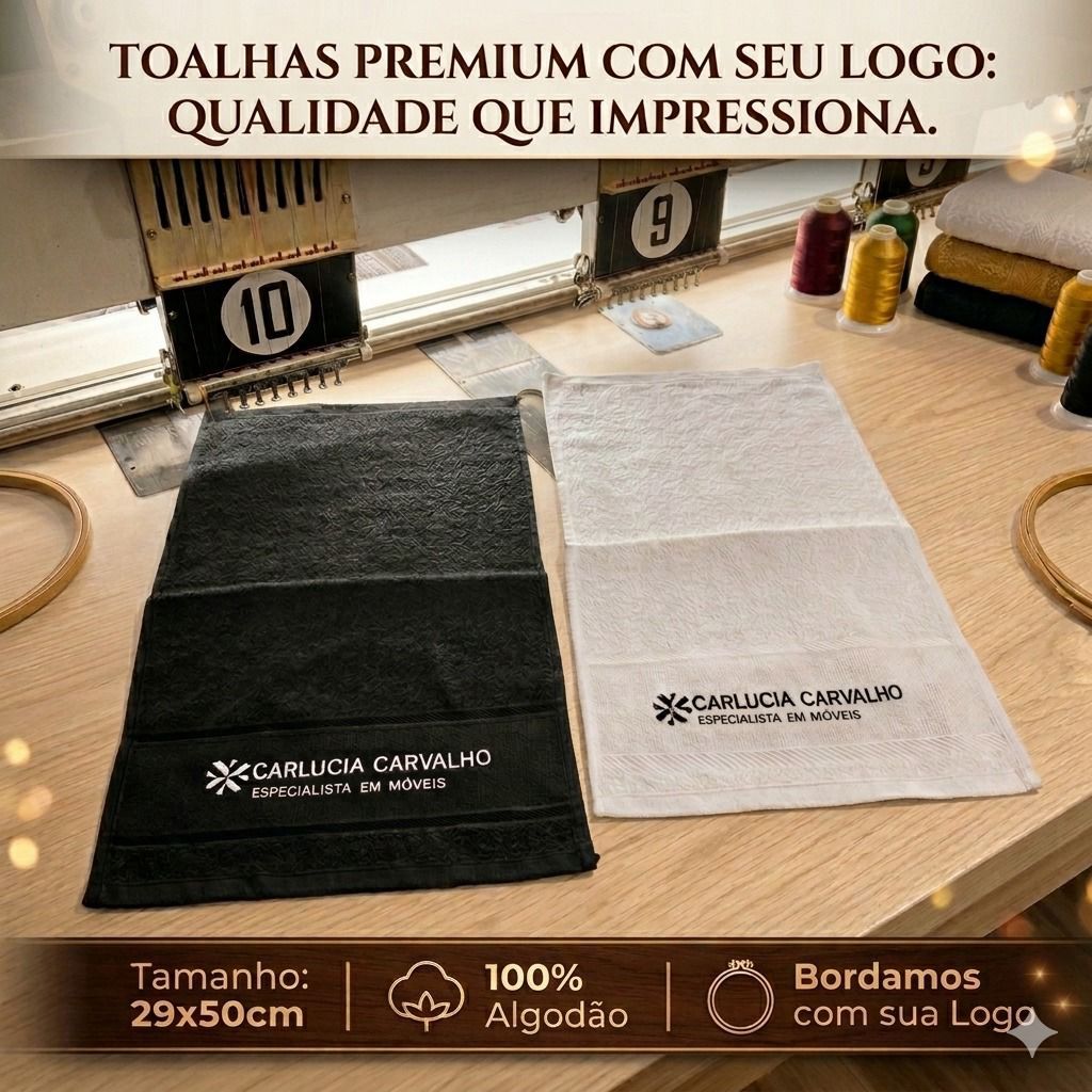 Toalha Personalizada com Logo | Kit 10 Unidades Lavabo Academia Brinde Profissional