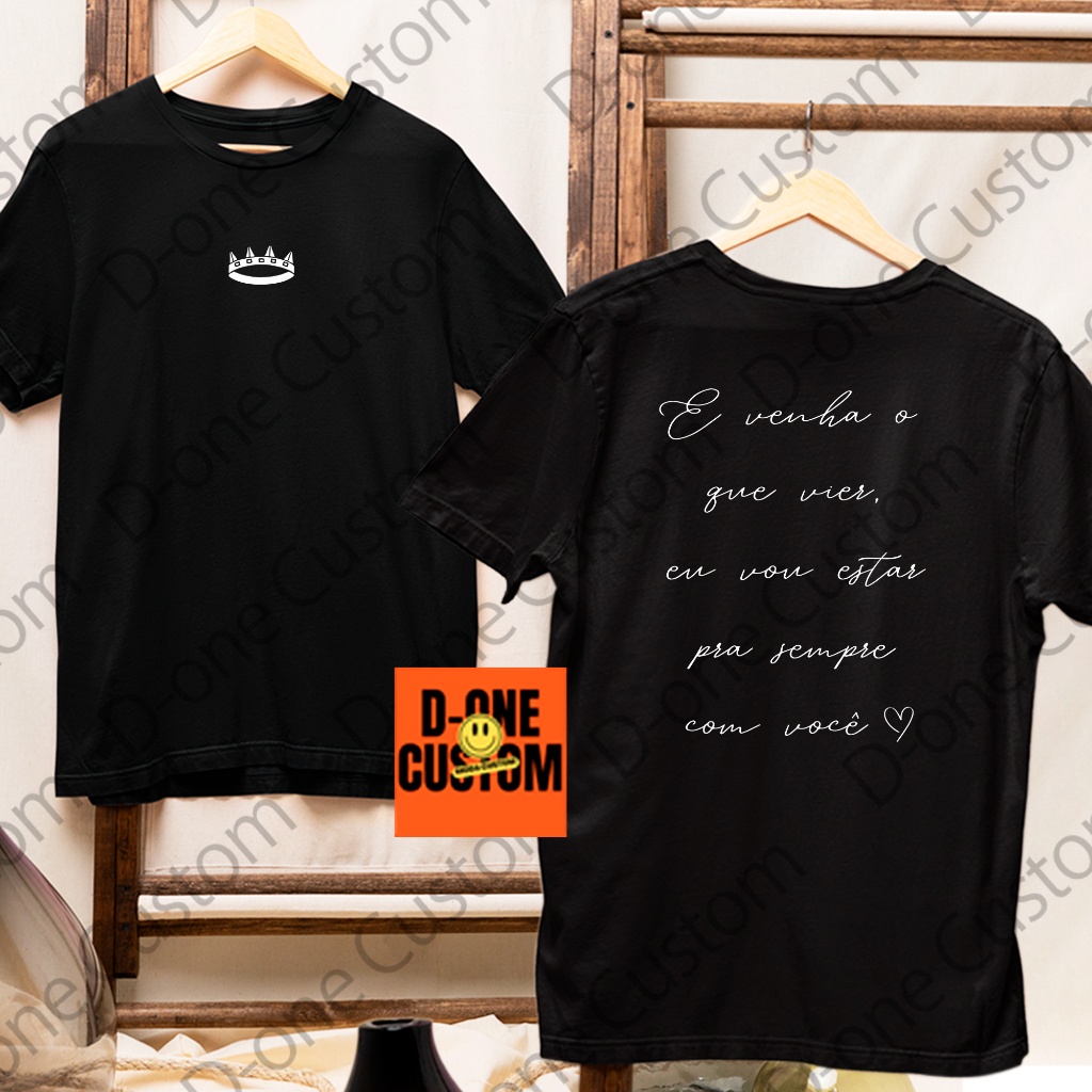 Camisa Camiseta Luan Santana Te Vivo Venha o Que Viver Vou Estar Sempre com Você Caligrafia Show