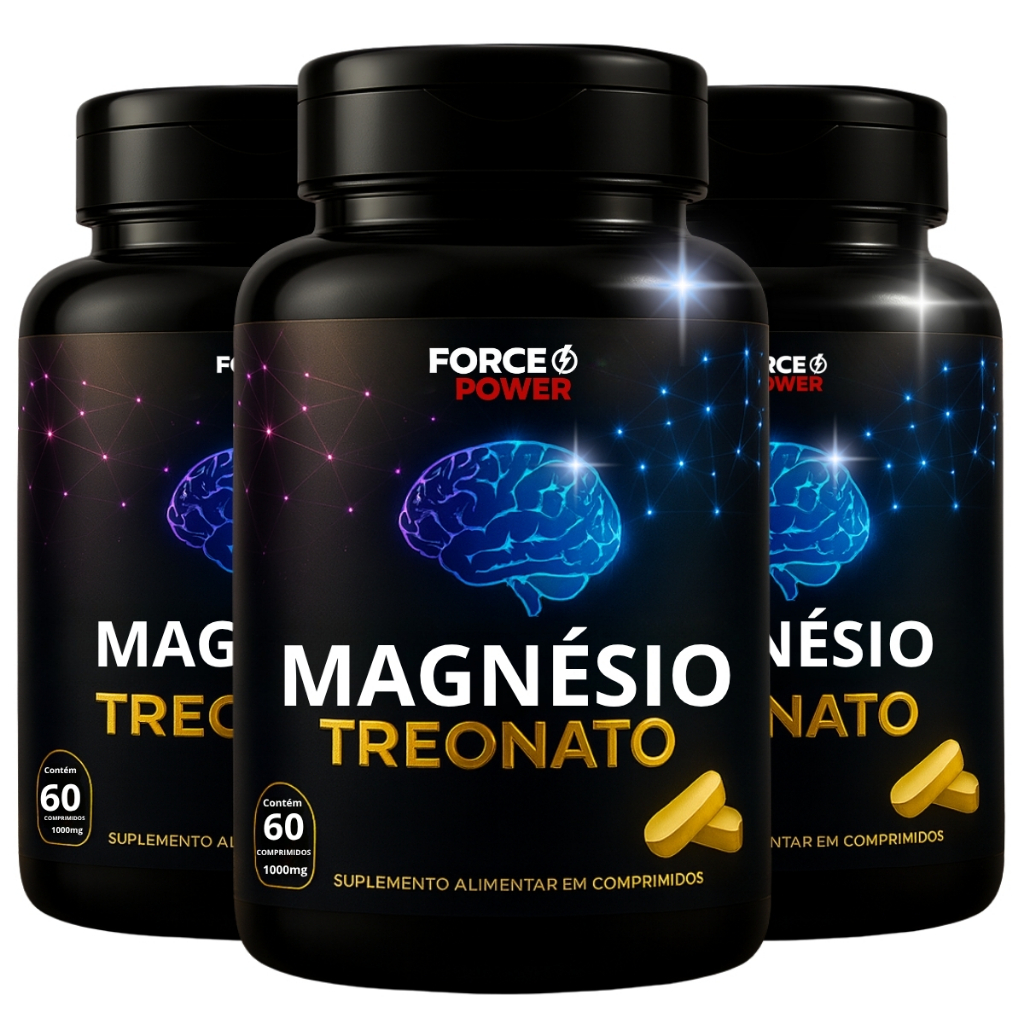 03 Treonato Magnesio Treonina ORIGINAL 180 Comprimidos - (  KIT PARA 03 MESES  )