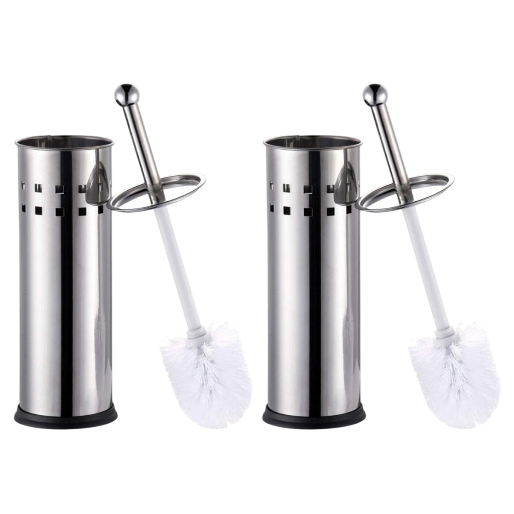 Escova Sanitária Inox com Suporte Fechado Higiênico Anti Odor | Limpeza Profunda