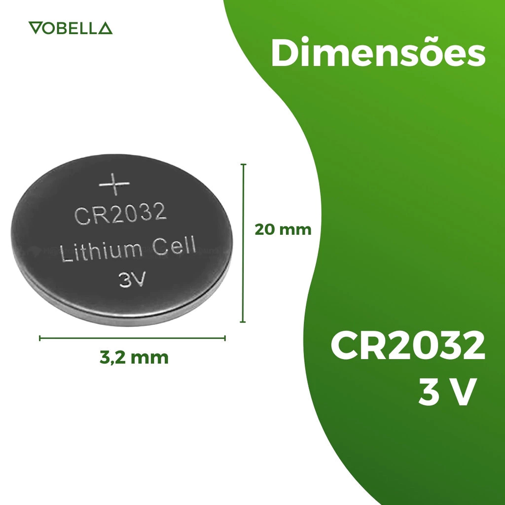 Cartela Pack Com 5 Bateria Botão Pilha Cr2032 3v Placa Mae Relogio Litio Elgin