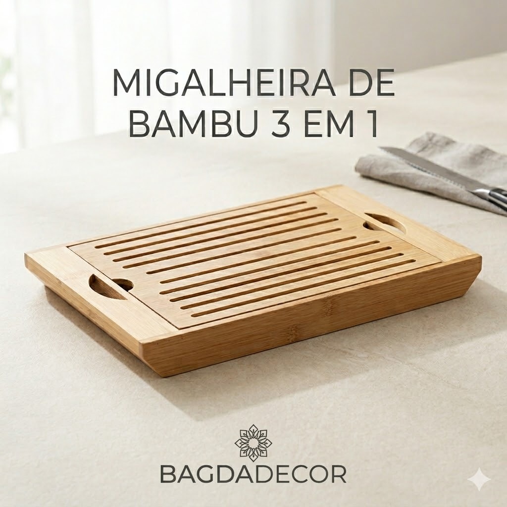Tábua Migalheira Bambu 36cm 🍞 Corte de Pães, Servir Petiscos e Bandeja Multiuso Premium
