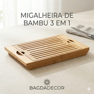 Tábua Migalheira Bambu 36cm 🍞 Corte de Pães, Servir Petiscos e Bandeja Multiuso Premium em Oferta na Shopee