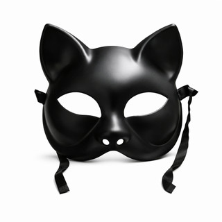 Máscara de Gato Carnaval Preta Fantasia Ajustável Festas