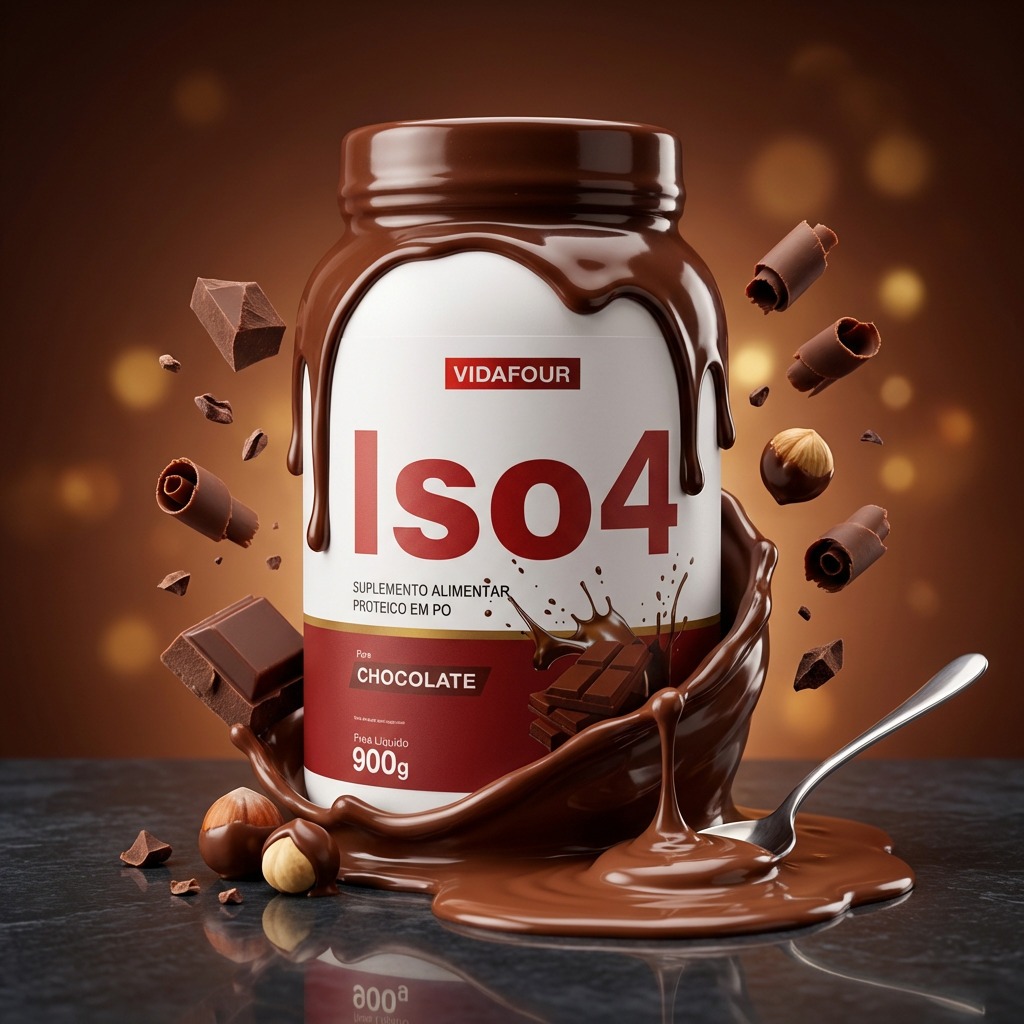 Whey Protein Iso4 900g Chocolate - VIDAFOUR em Oferta na Shopee