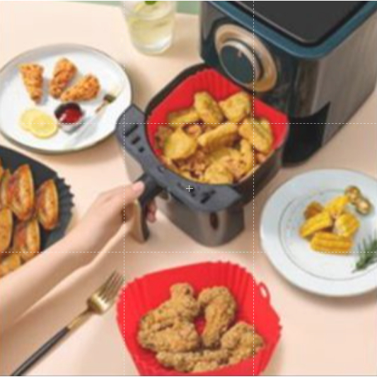 Forma Cesto Silicone Quadrada Para Fritadeira Eletrica AirFryer 16cm diâmetro