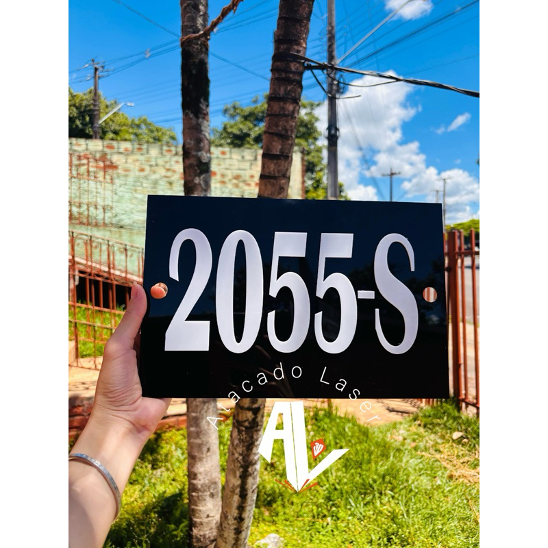 Placa Número Casa Acrílico Alta Durabilidade 30x20cm- Placa residencial