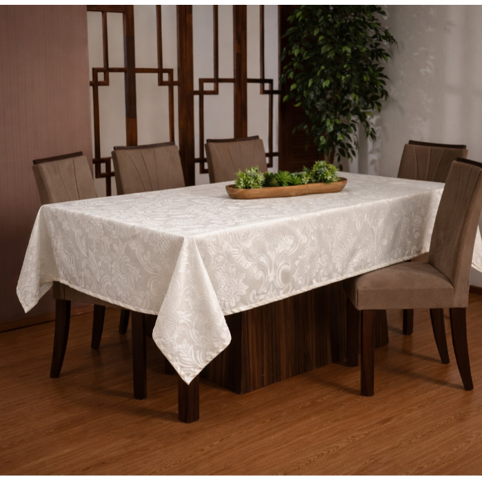 Toalha de Mesa Jacquard Premium 4, 6 e 8 Lugares – Elegância e Sofisticação Para sua Mesa! em Oferta na Shopee