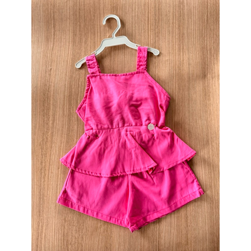 Conjunto Infantil Menina 2 anos peplum liso algodão