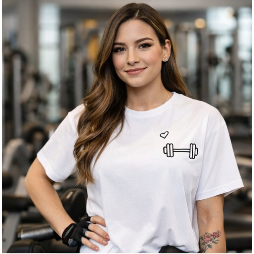 Camiseta Feminina Academia Estampada Fitness T-shirt 100% Algodão Confortável Estilo Treino