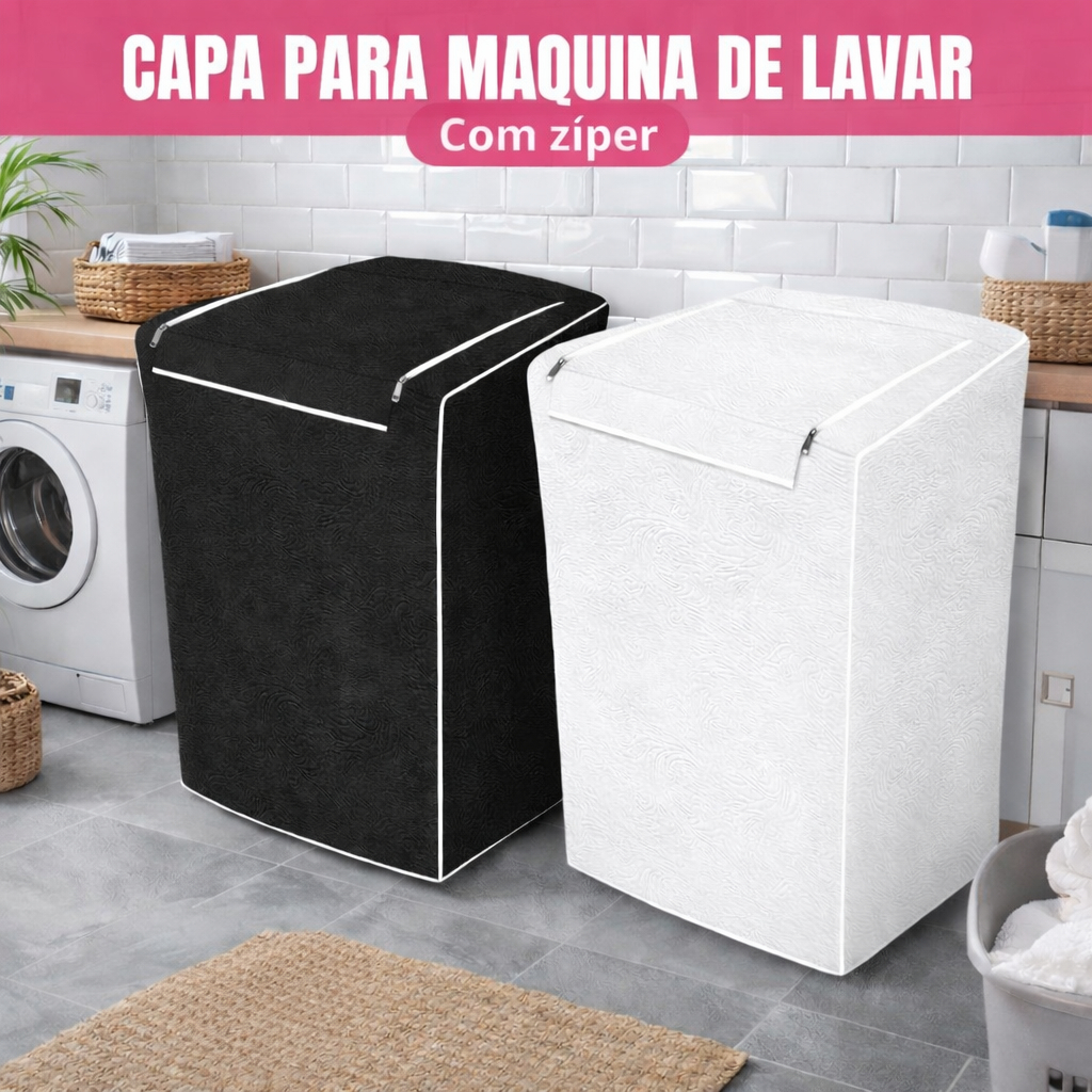 Capa para Máquina de lavar impermeável Com zíper Todos Tamanhos e Marcas