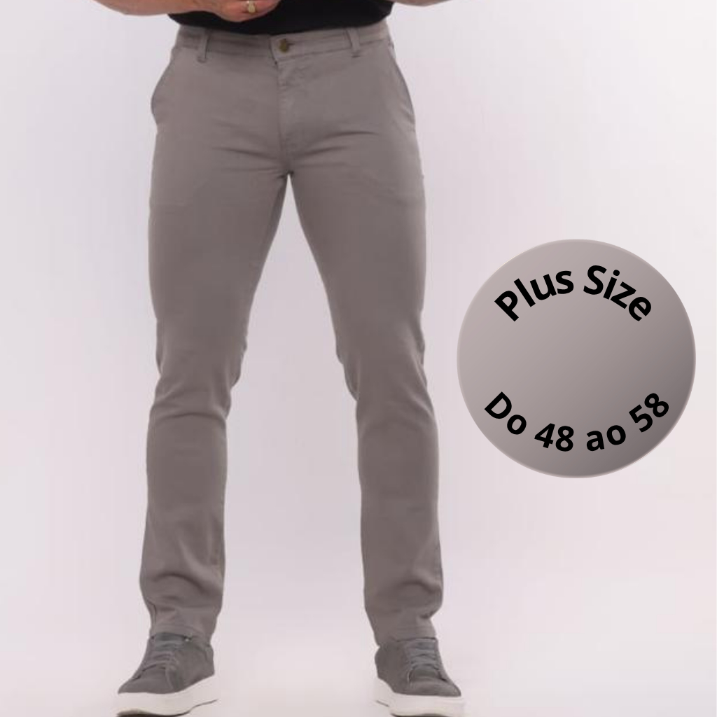Calça Social Masculina Sarja Sport Fino Alfaiataria com Elastano Moda Maior n° 48 ao 58