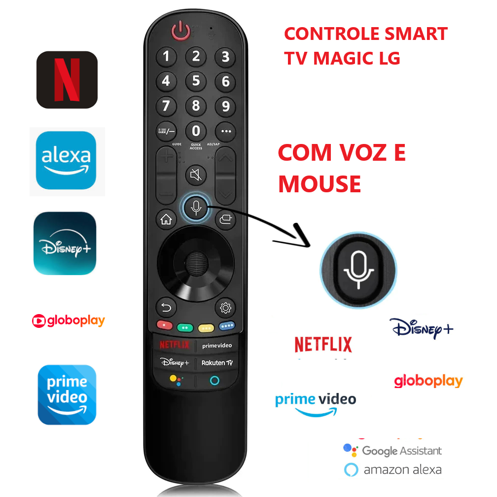 Controle Smart Magic Compativel LG Voz e Mouse 32 40 50 55 60 Polegadas LED Lcd Universal Pilhas Elgin — R$ 85,00 em Shopee, 29% OFF