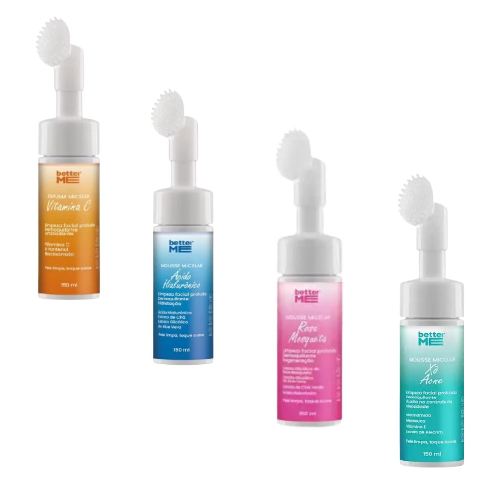 Mousse Micelar Espuma De Limpeza Facial Variações Better Me Rosto Limpo