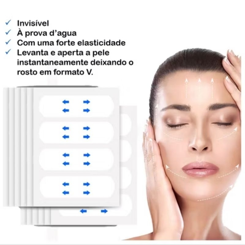 Adesivos Facial Fita De Lifting Anti Envelhecimento e Anti Rugas