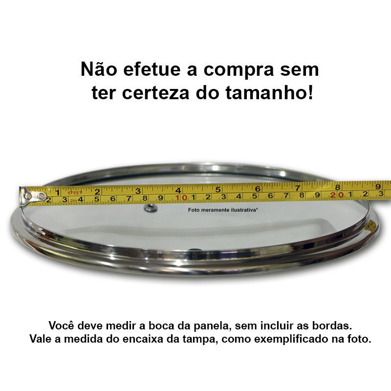Detalhes do Tampa de Vidro Temperado com Saída de Vapor e Pomel Inox para Panelas