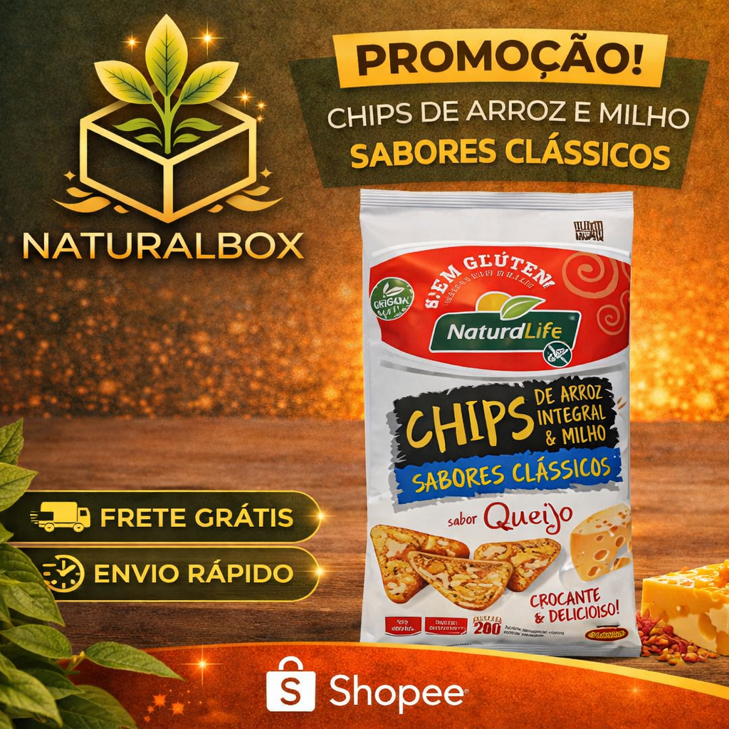 Chips Arroz Integral e Milho Queijo Sem Glúten Kodilar 70g