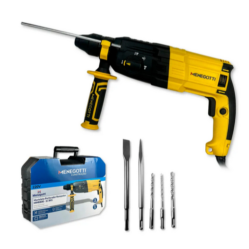 Martelete Rompedor Menegotti MMR800 800W 3J SDS Plus 3kg 220V Profissional