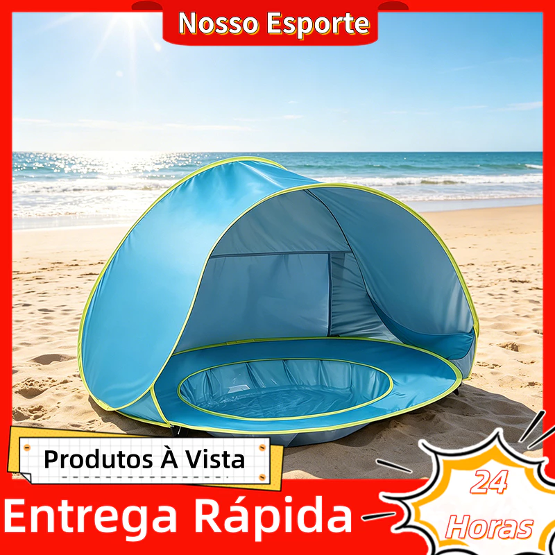 Tenda Barraca De Praia Com Piscina Para Praia E Piscina Infantil Solar UV — imagem 1