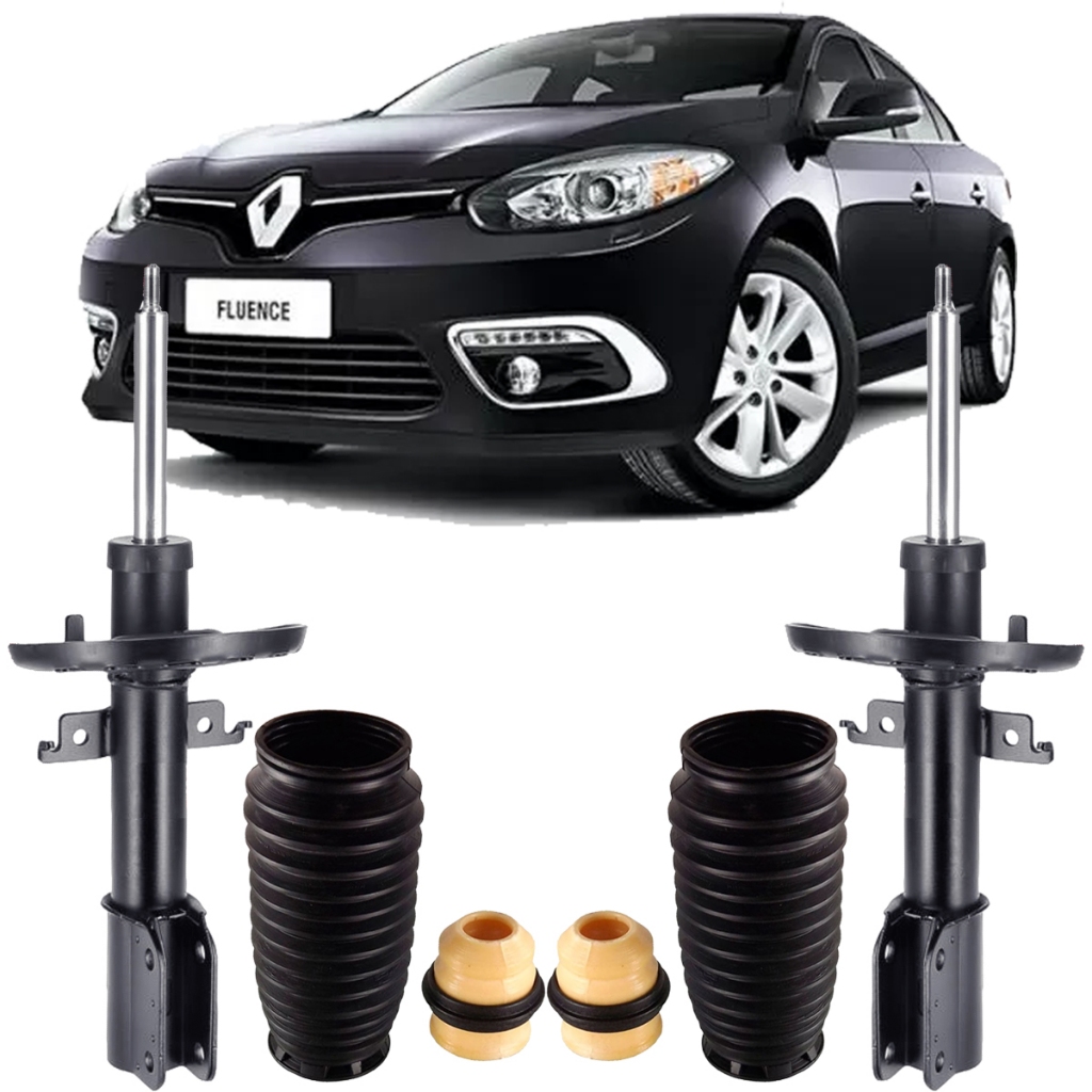 2 Amortecedor Dianteiro + Kit Batente Coifa Renault Fluence 2011 2012 2013 2014 2015 2016 Até 2018