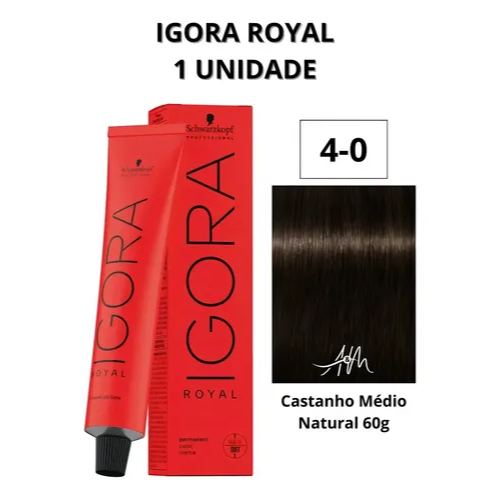 Schwarzkopf Igora Royal Coloração 4.0 Castanho Médio Natural 60g