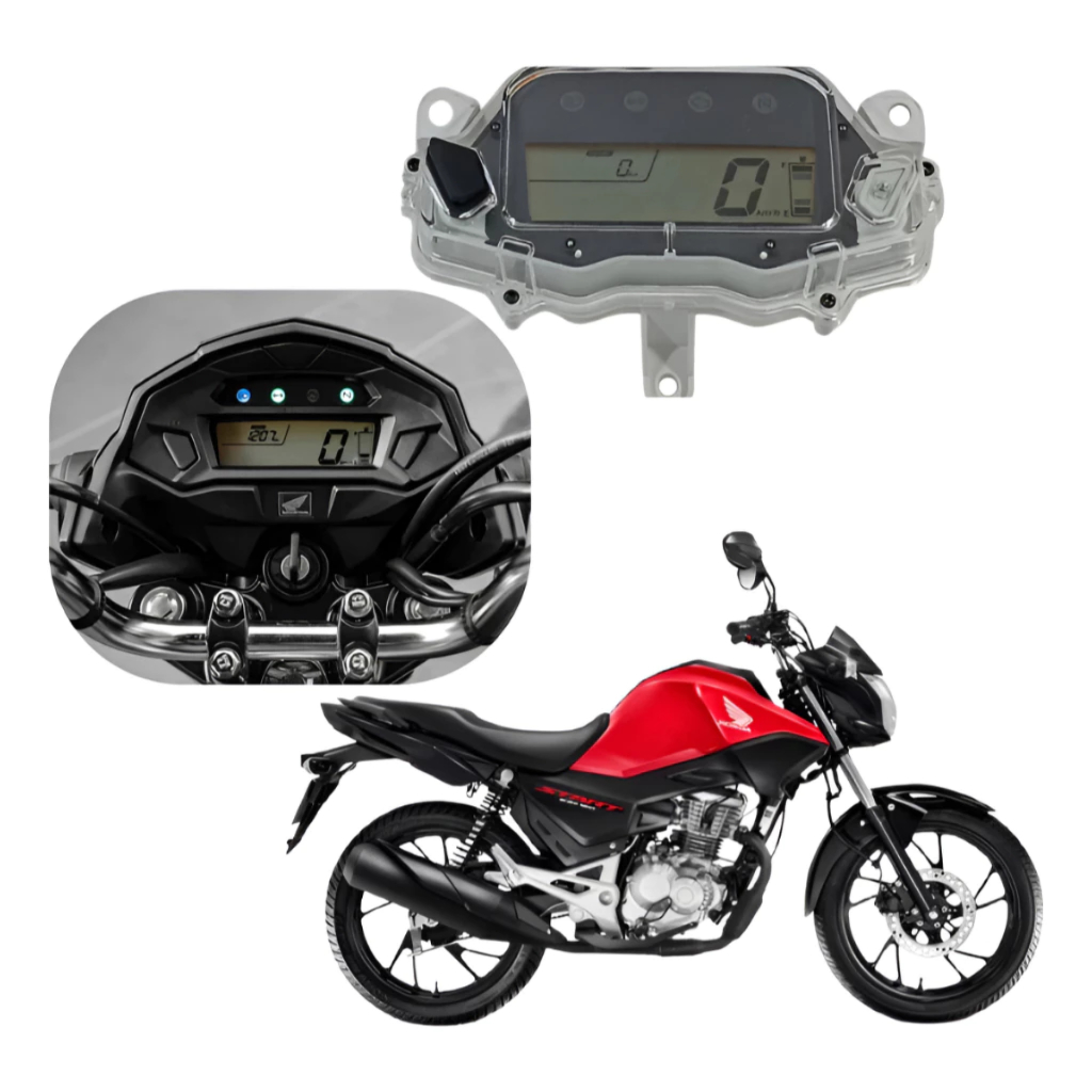 PAINEL DIGITAL LED COMPLETO HONDA CG START 160 2016 2017 2018 2019 2020 2021 2022 2023