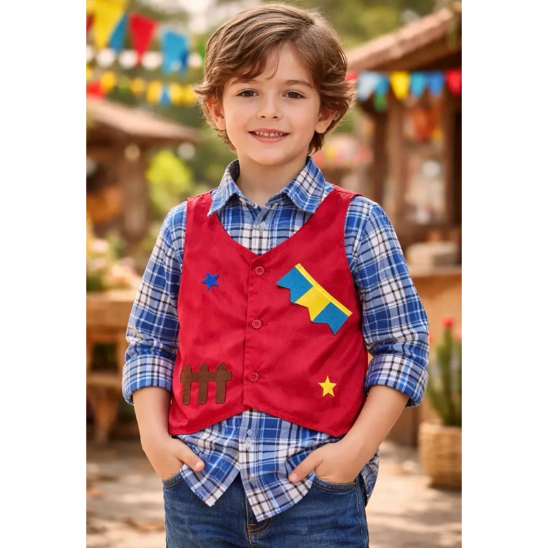 Camisa Xadrez Infantil Menina Menino  Festa Julina Quadrilha São João.