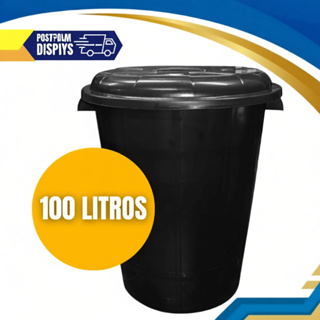 Cesto de Lixo Lixeira Cestão 100 Litros Preto Reforçado com Tampa em Oferta na Shopee