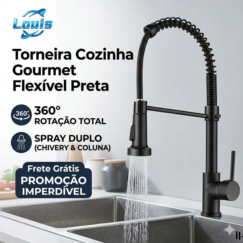 Louis Torneira De Cozinha Gourmet Com Mesa Removível/Pulverizador De Parede