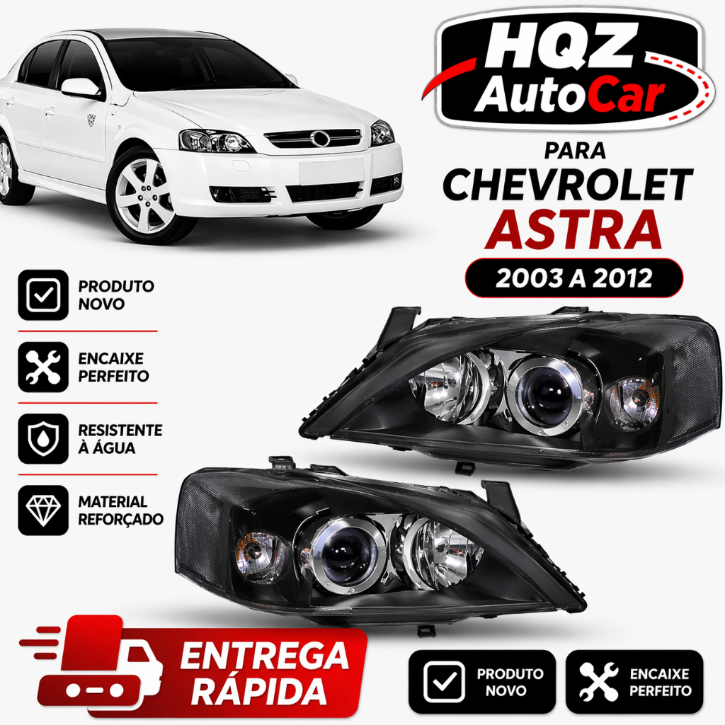 Par Farol Dianteiro Astra 2003 2004 2005 2006 2007 2008 2009 2010 2011 2012 Fumê Máscara Negra Foco Duplo