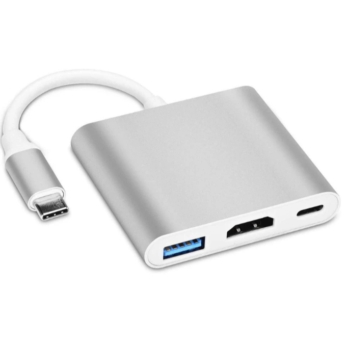 Adaptador Tipo C para Hdmi USB Tipo C Hub 3 Em 1